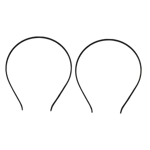 CANIGHT 2pcs Diy Hair Accessories Decorative Hair Hoops Handmade Hairbands Black Clips for Hoop