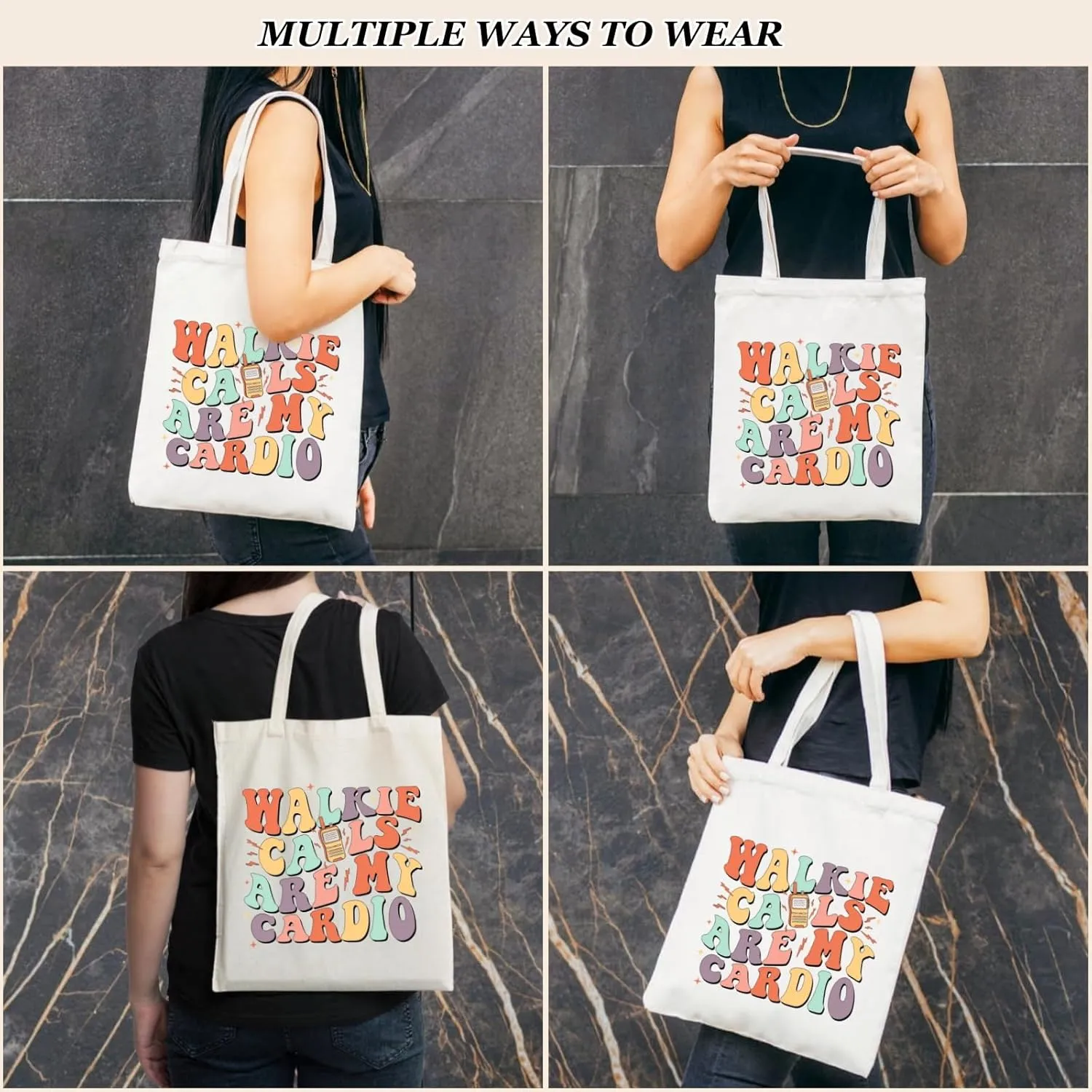 Canvas Tote Bag for Women with Inner Pocket, Aesthetic Shoulder Book Bags Gift Totes Shopping Reusable Grocery Bags