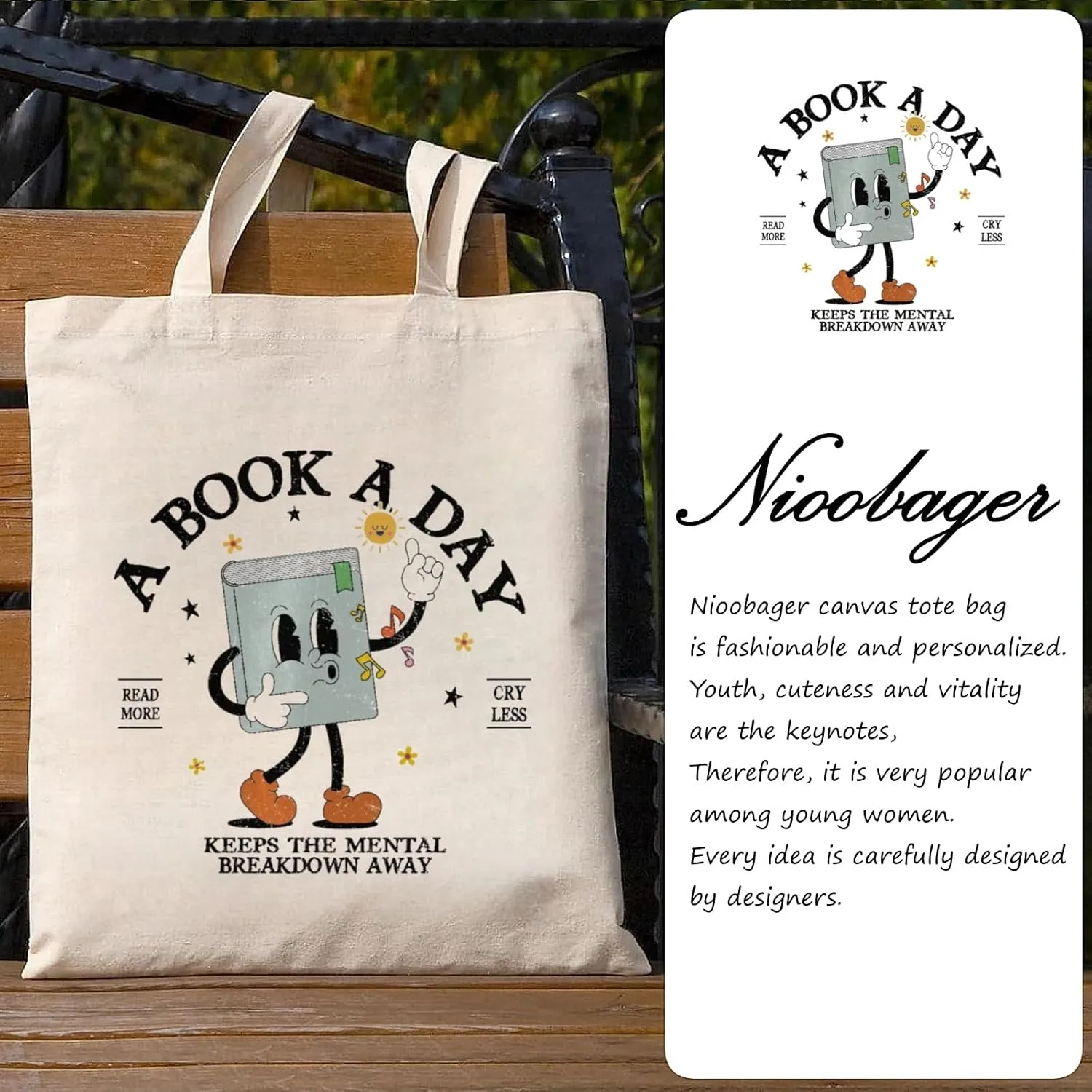 Canvas Tote Bag for Women with Inner Pocket, Aesthetic Shoulder Book Bags Gift Totes Shopping Reusable Grocery Bags