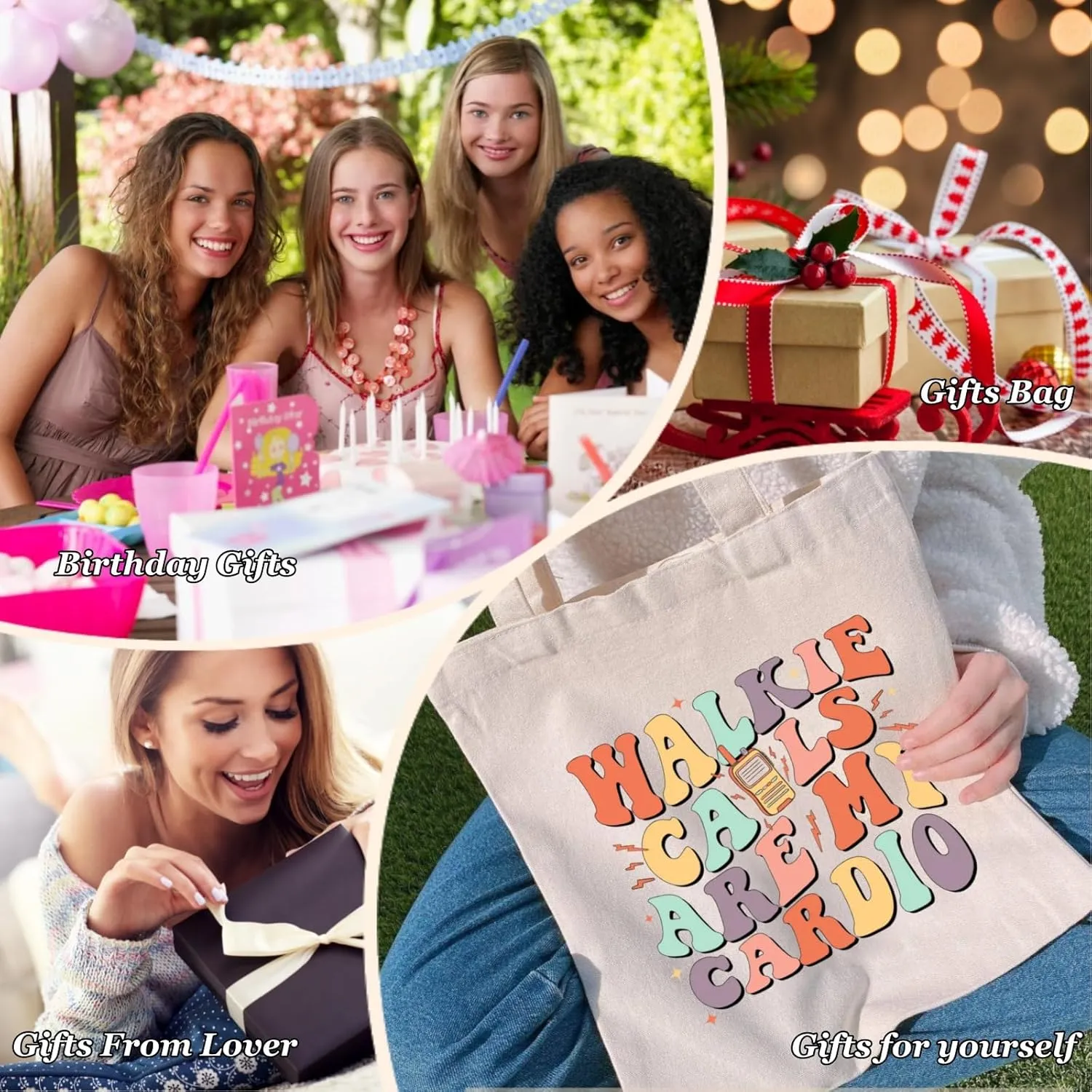 Canvas Tote Bag for Women with Inner Pocket, Aesthetic Shoulder Book Bags Gift Totes Shopping Reusable Grocery Bags