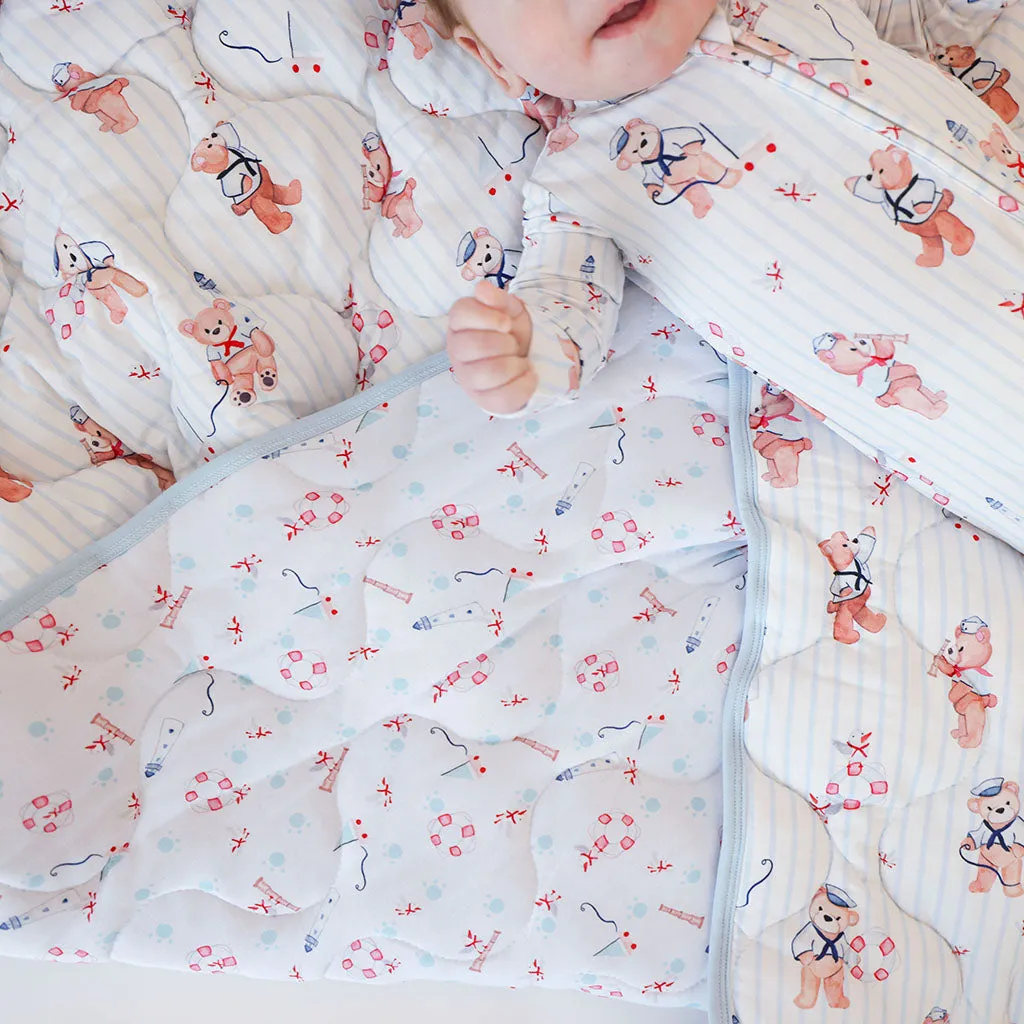 Captain Theo & Seagull Friends Reversible Quilted Patoo Blanket