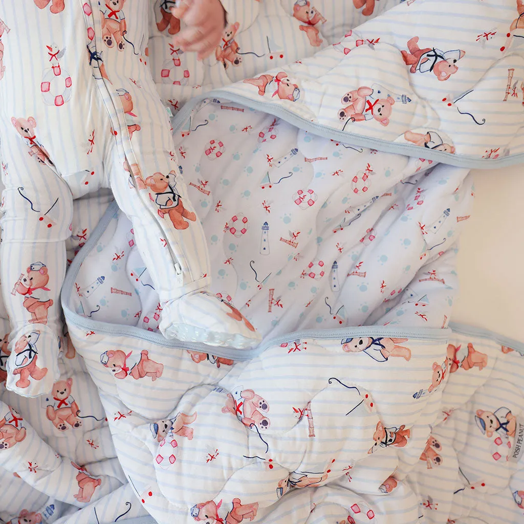 Captain Theo & Seagull Friends Reversible Quilted Patoo Blanket