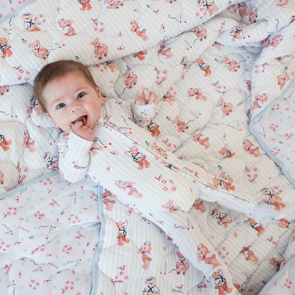 Captain Theo & Seagull Friends Reversible Quilted Patoo Blanket