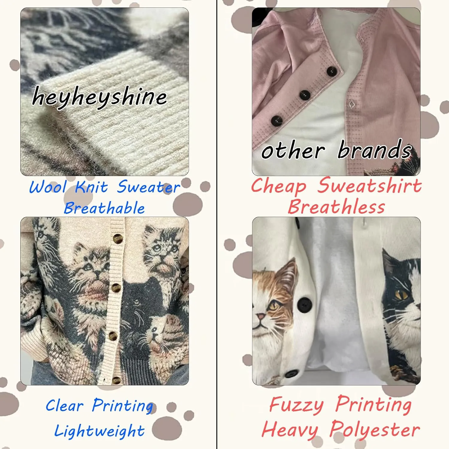 Cat Sweaters for Women Oversized Cardigan Sweater Crew Y2K Button Knit Cardigan Sweater Cute Cat Cardigan Sweaters