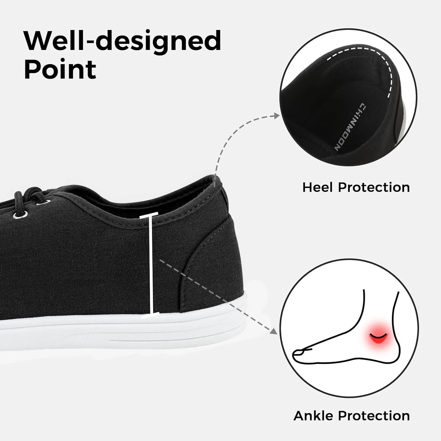 CHIN??MOON Men's Slip On Loafers Walking Driving Business Casual Shoes Lace Up Canvas Footwear