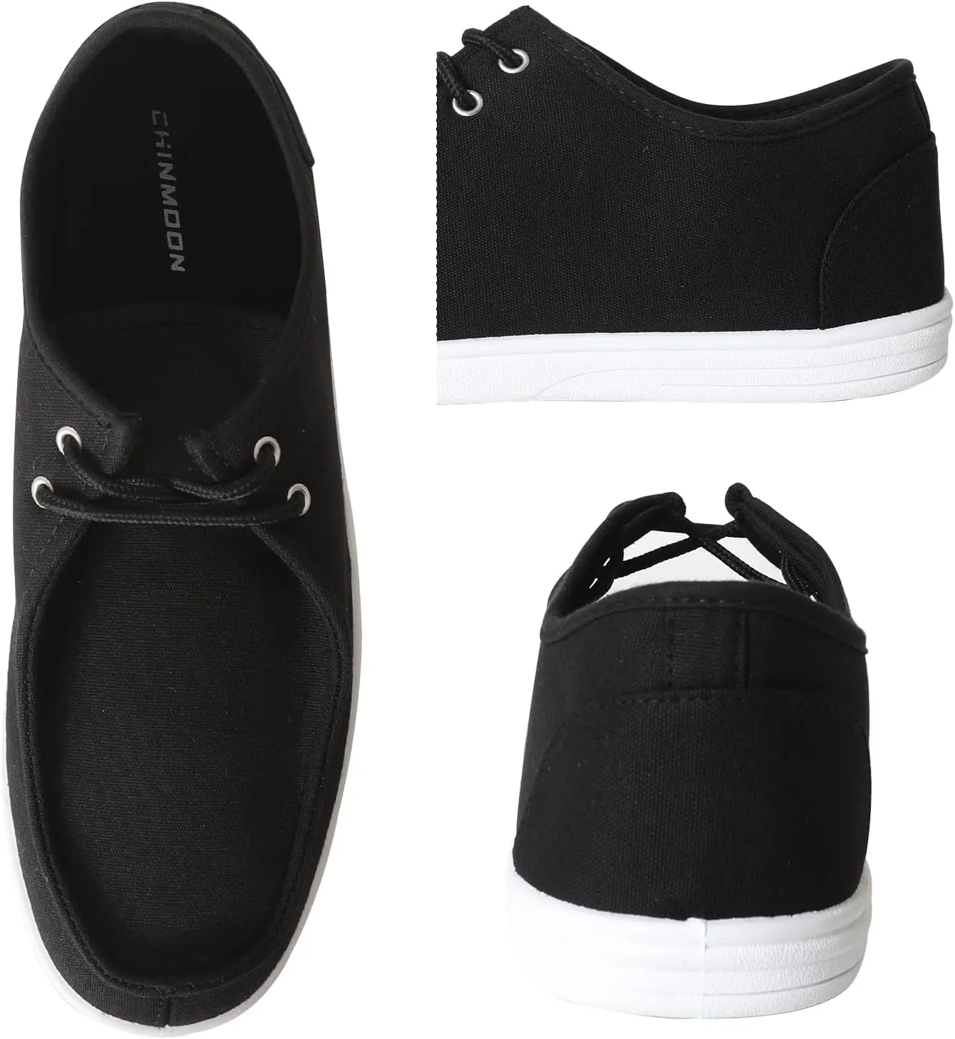 CHIN??MOON Men's Slip On Loafers Walking Driving Business Casual Shoes Lace Up Canvas Footwear