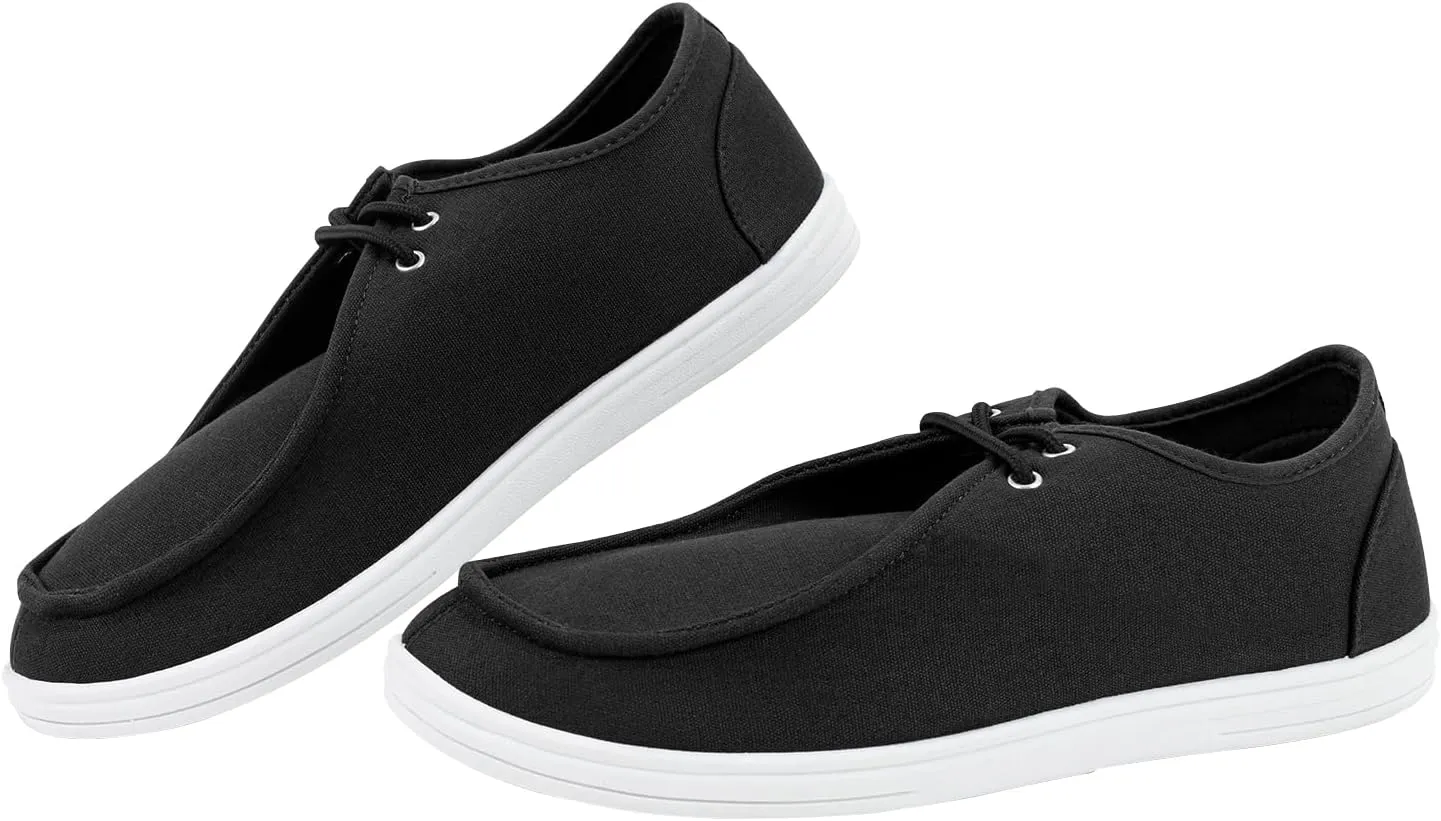 CHIN??MOON Men's Slip On Loafers Walking Driving Business Casual Shoes Lace Up Canvas Footwear