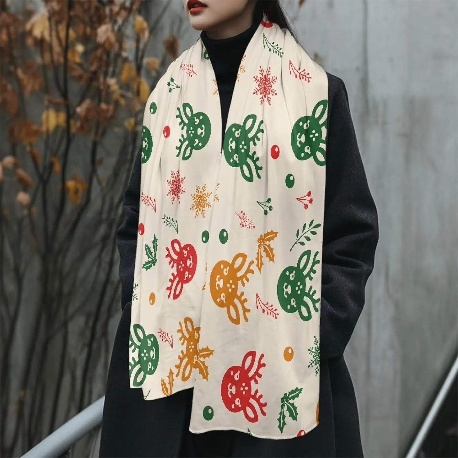Christmas Women'S Accessories Winter Fluffy Scarf For Women Cold Weather Soft Scarf Holiday Loop Wrap Christmas Gift