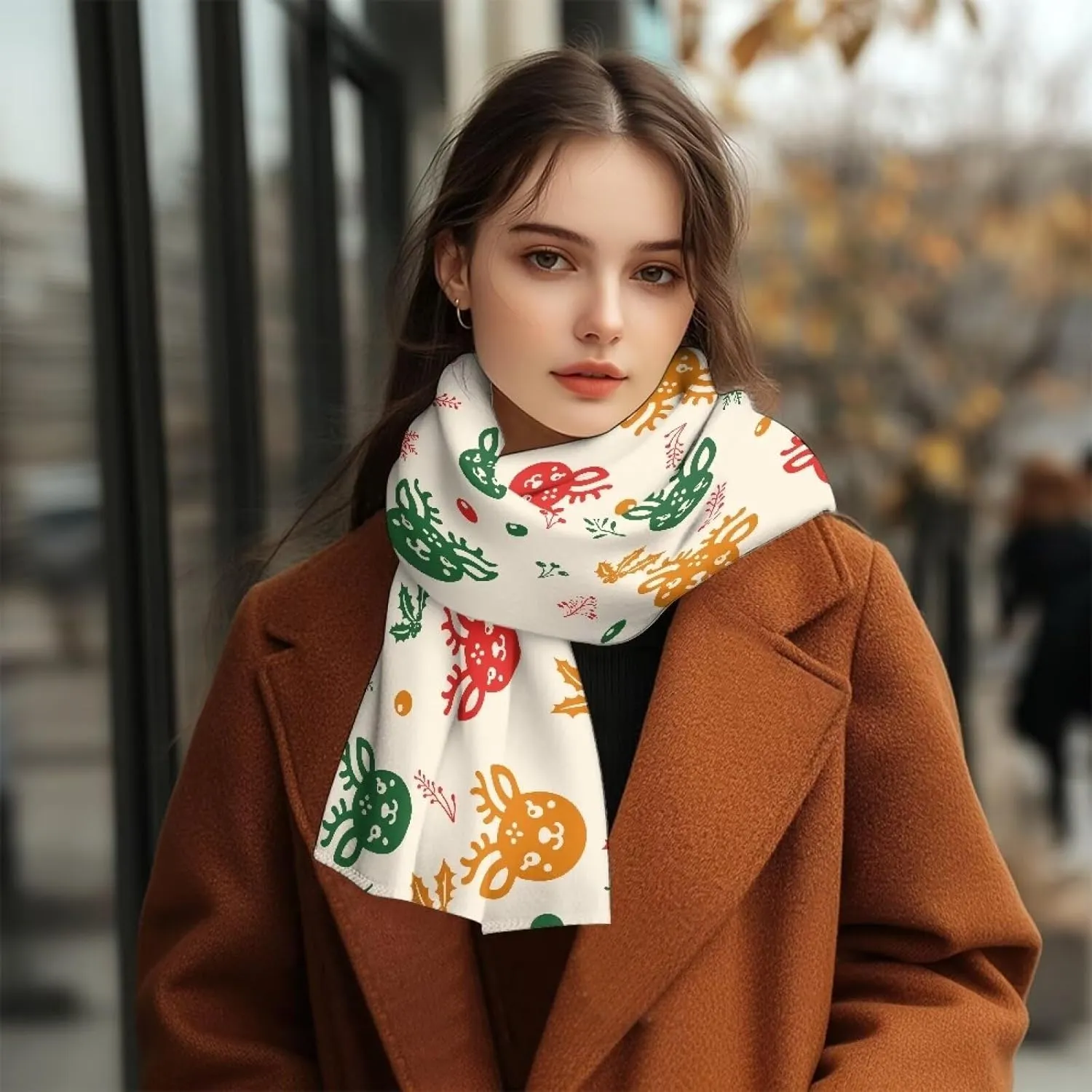 Christmas Women'S Accessories Winter Fluffy Scarf For Women Cold Weather Soft Scarf Holiday Loop Wrap Christmas Gift