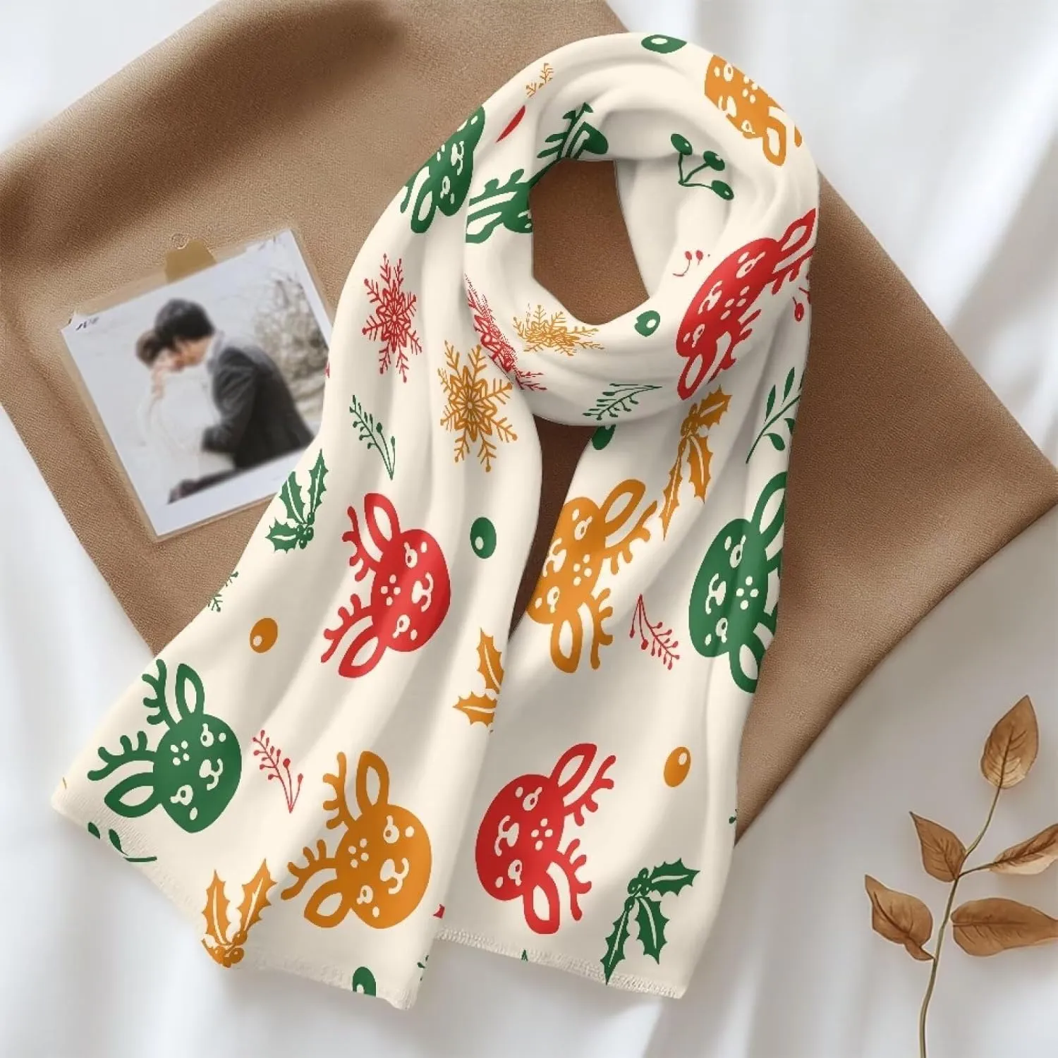Christmas Women'S Accessories Winter Fluffy Scarf For Women Cold Weather Soft Scarf Holiday Loop Wrap Christmas Gift