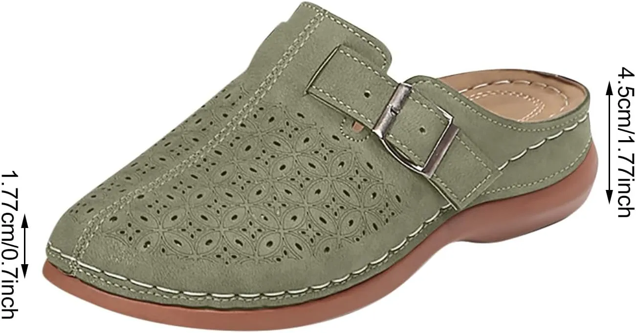 Clogs for Women Mules Shoes 2025 Summer Comfortable Dressy Closed Toe Orthopedic Arch-Support Sandals Slip On Walking Shoes
