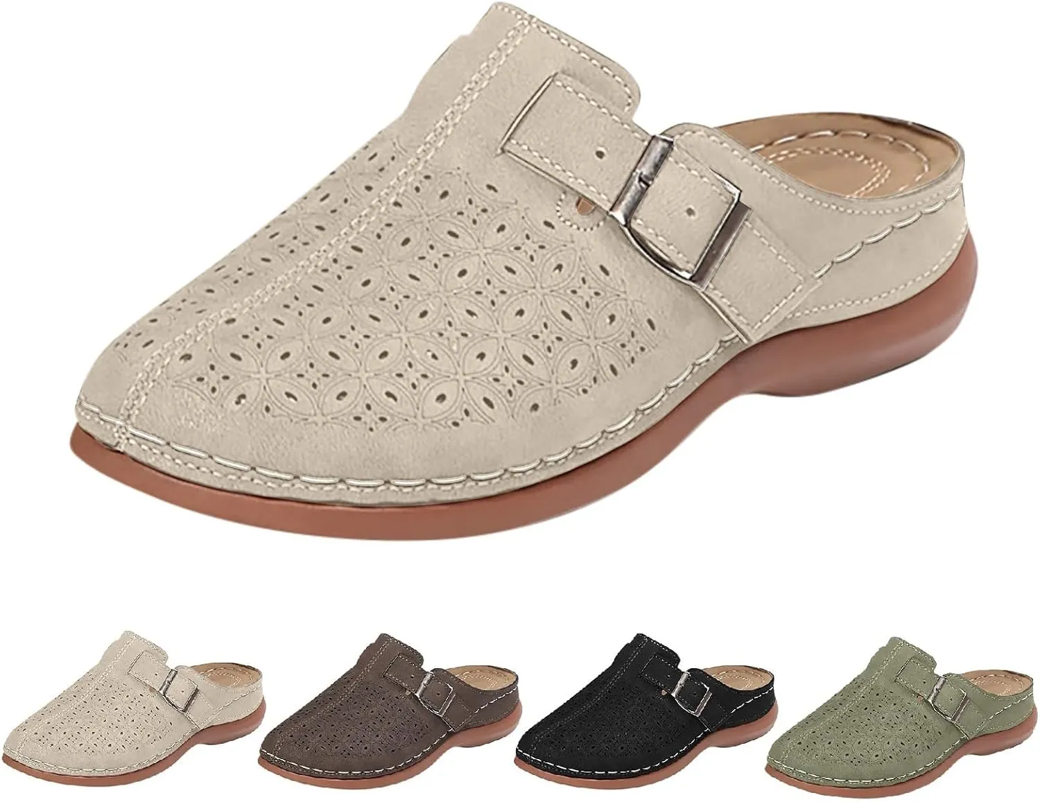 Clogs for Women Mules Shoes 2025 Summer Comfortable Dressy Closed Toe Orthopedic Arch-Support Sandals Slip On Walking Shoes