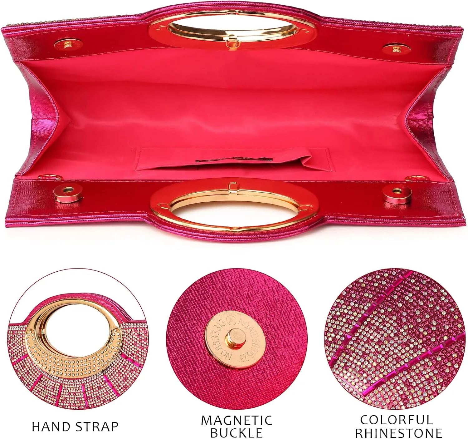 Clutch Purses for Women Rhinestone Evening Bag Wedding Party Cocktail Purses Handbags.