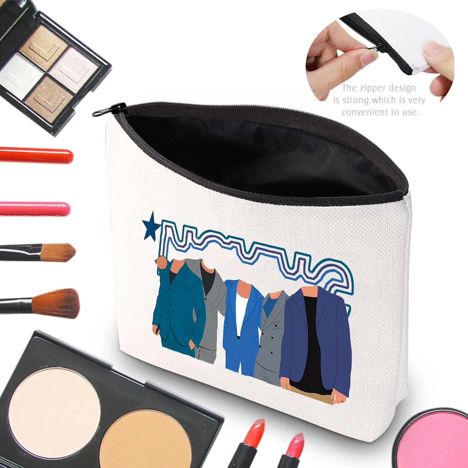 CMNIM Boy Band Music Group Inspired Gift 1995 American Member Travel Makeup Bag Singers Album Merch for Fans Music Gift