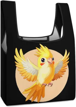 Cockatiel Bird Shopping Bags Reusable Grocery Bag Lightweight Tote Bags Holiday Bags with Handles