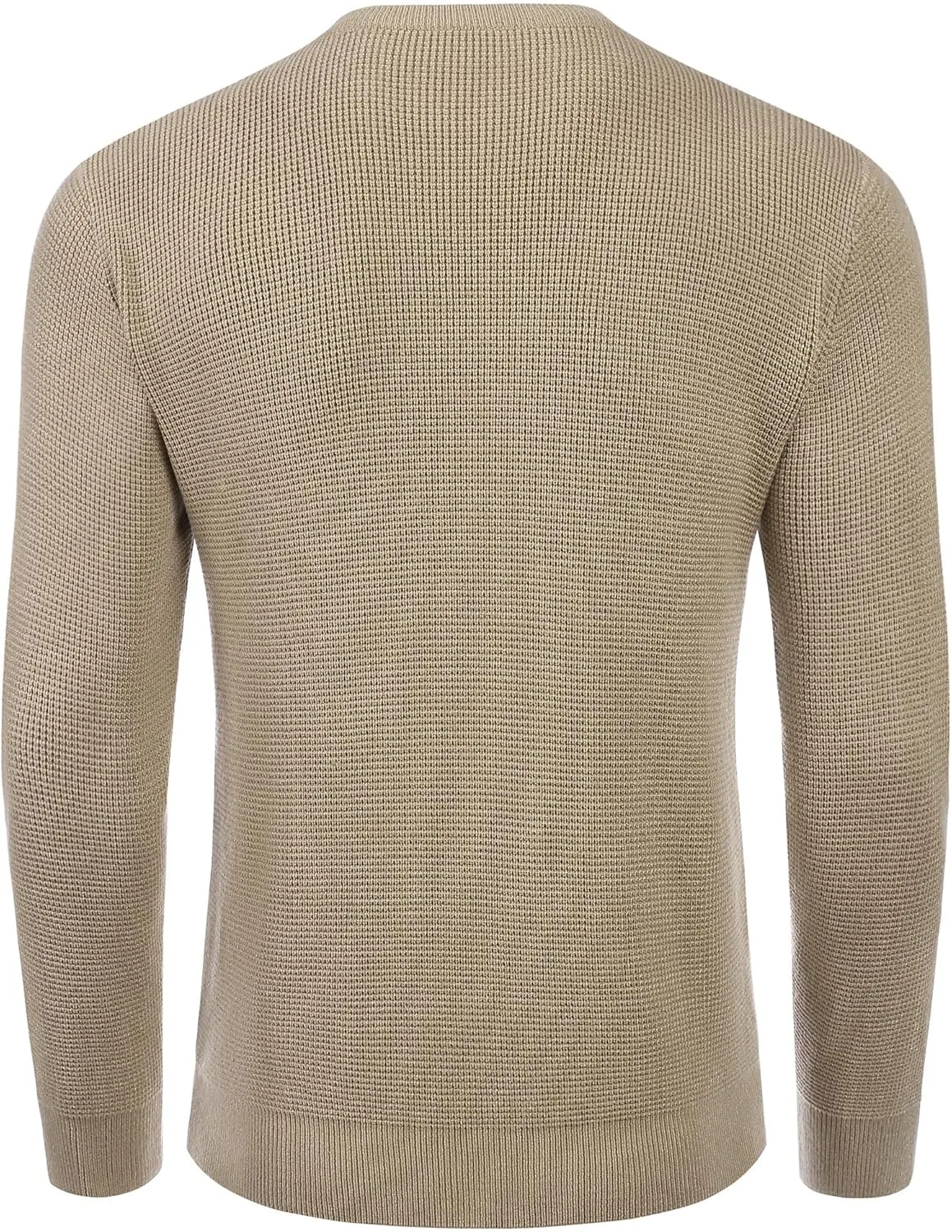 COOFANDY Men's Crewneck Sweater Waffle Textured Pullover Sweaters Soft Midweight Knitted Sweaters