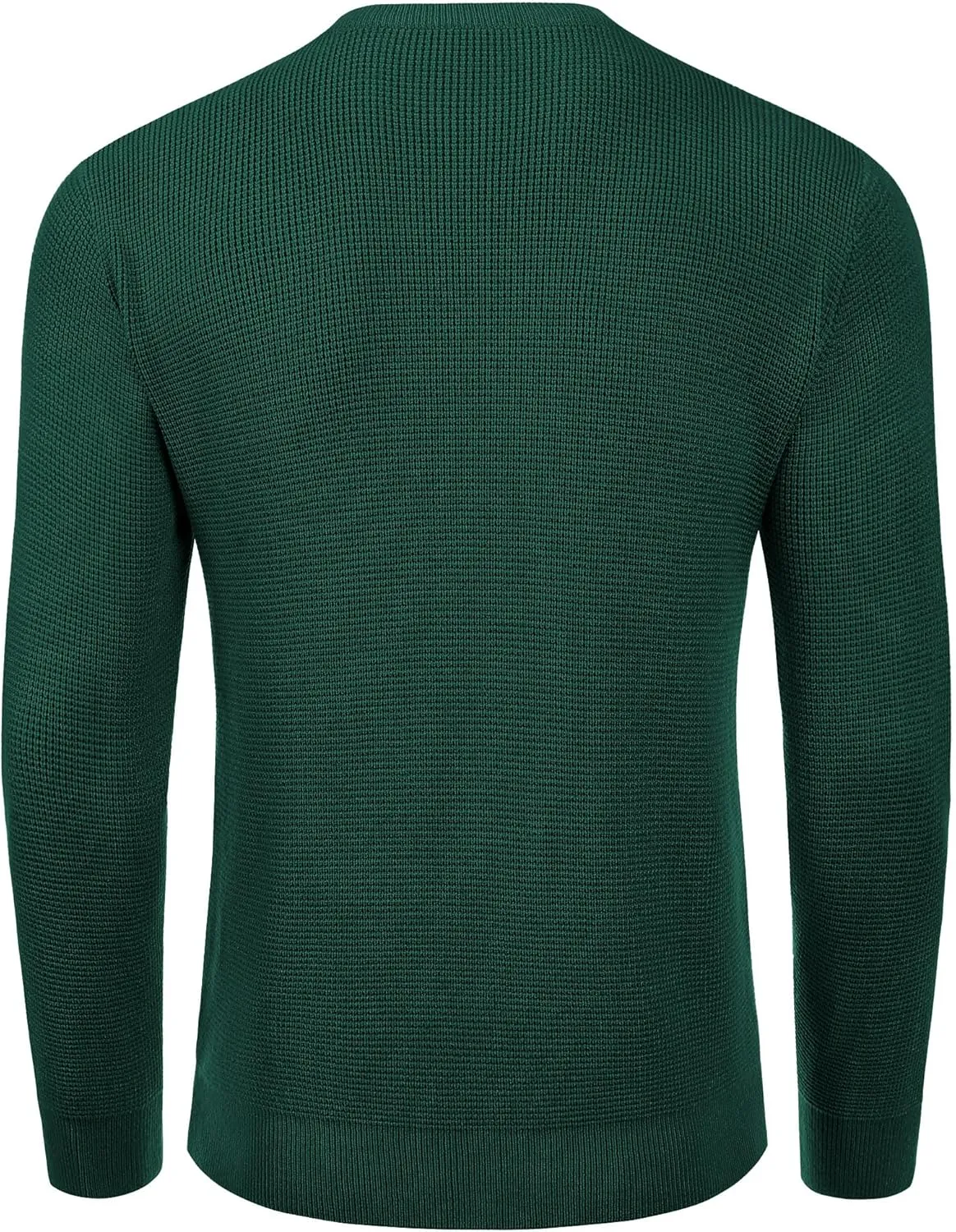 COOFANDY Men's Crewneck Sweater Waffle Textured Pullover Sweaters Soft Midweight Knitted Sweaters