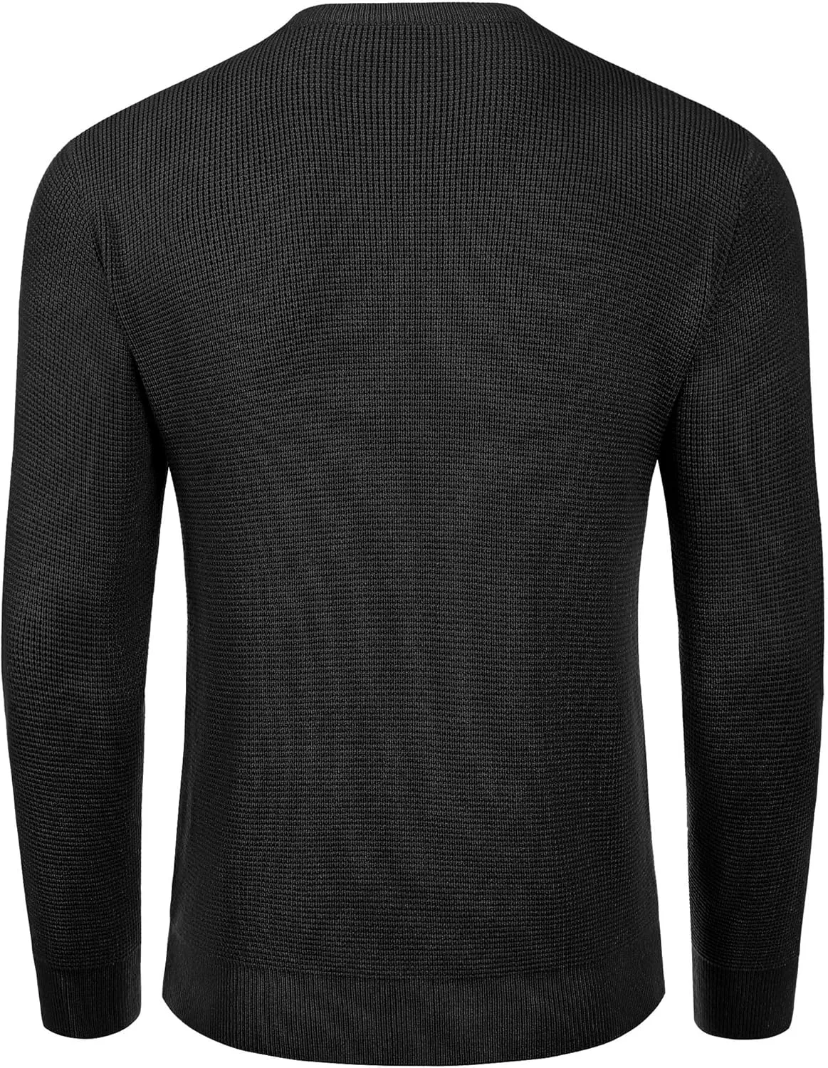 COOFANDY Men's Crewneck Sweater Waffle Textured Pullover Sweaters Soft Midweight Knitted Sweaters