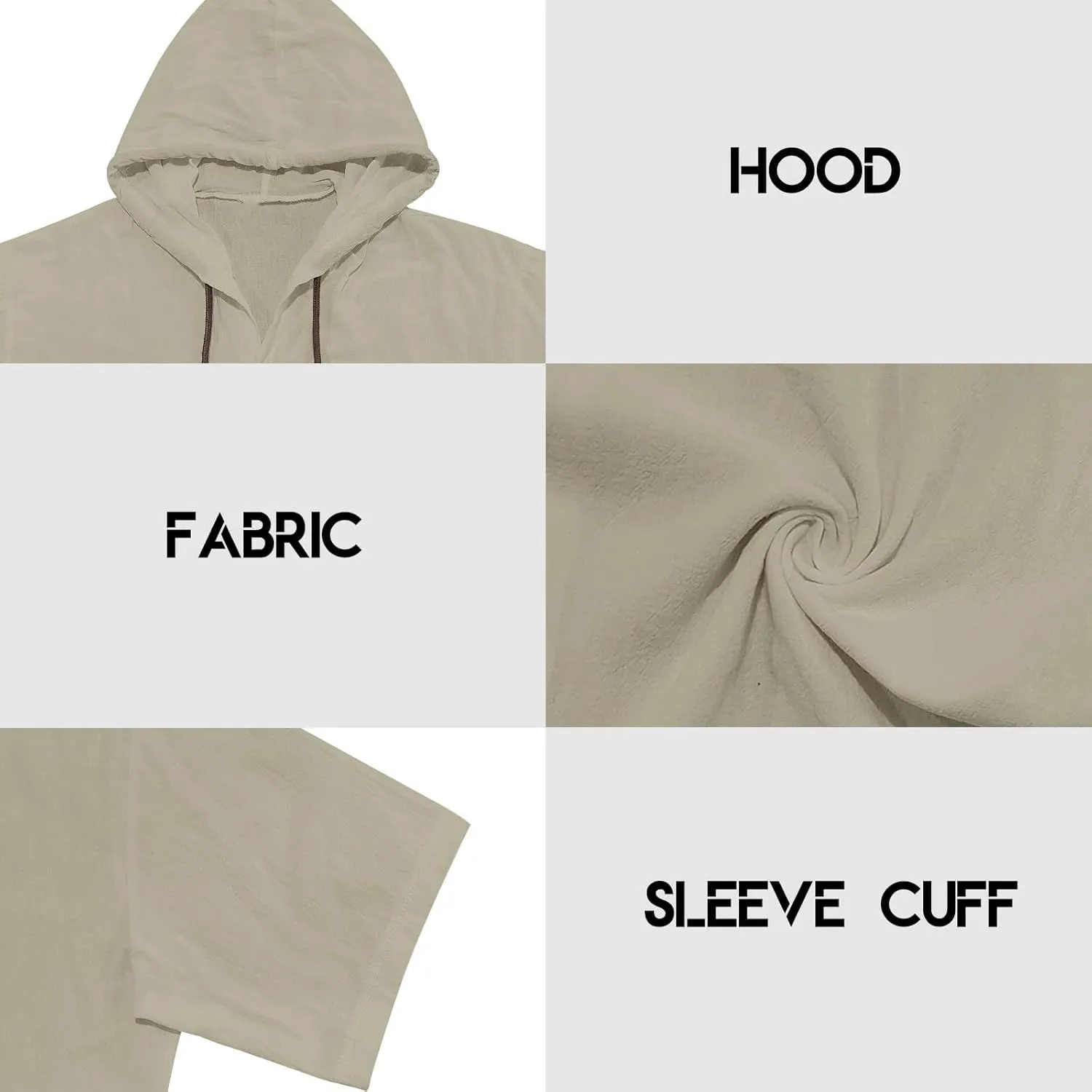 Cotton Linen Shirts for Men Casual Button Hooded Top Summer Drawstring Hoodie Beach Short Sleeve Shirt with Pocket