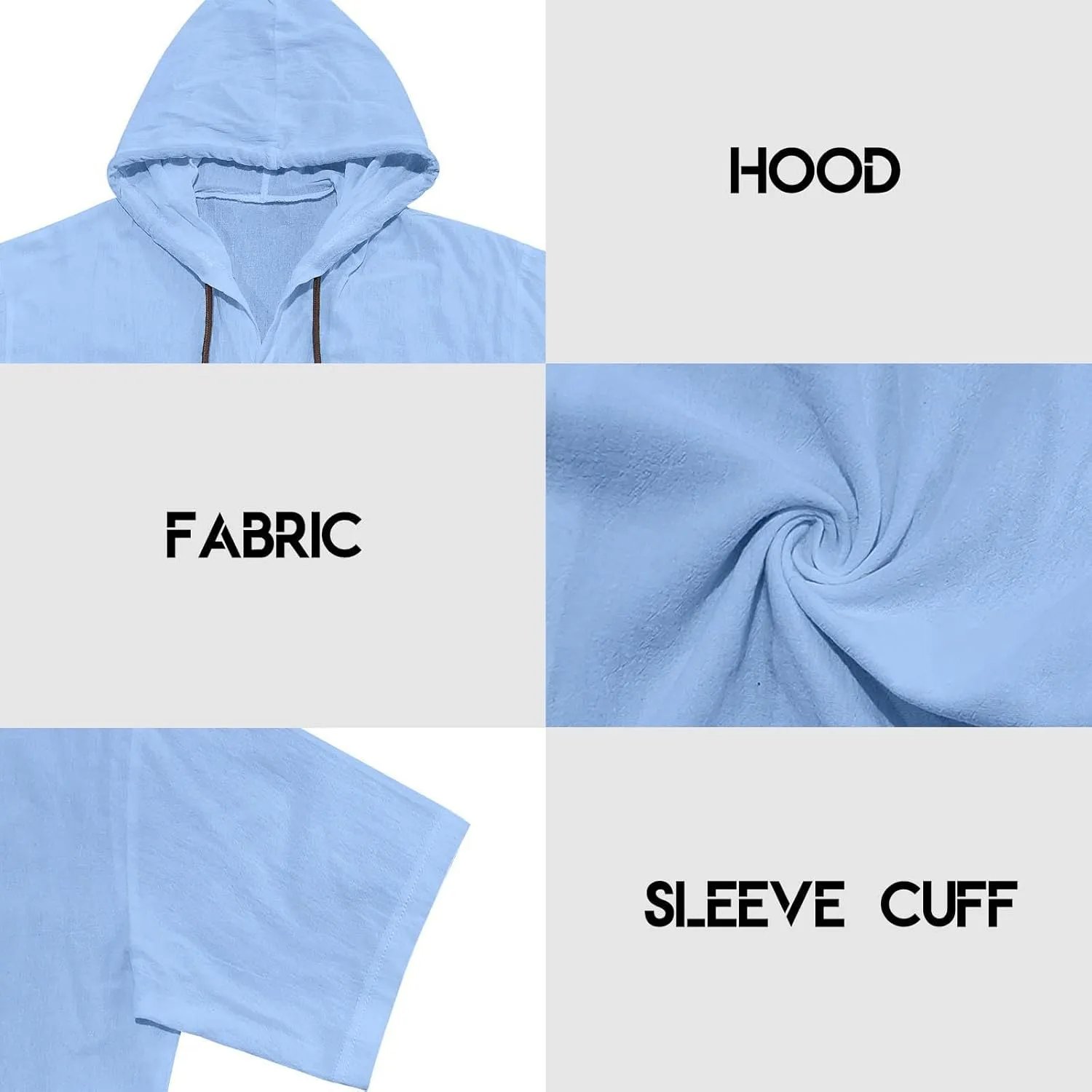 Cotton Linen Shirts for Men Casual Button Hooded Top Summer Drawstring Hoodie Beach Short Sleeve Shirt with Pocket