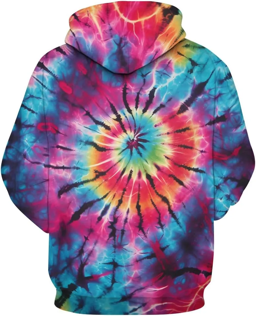 Creative Tie Dye Pattern Hoodies Colorful Hoodies Sweatshirt Pullover