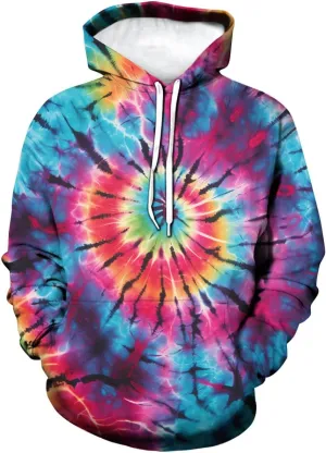 Creative Tie Dye Pattern Hoodies Colorful Hoodies Sweatshirt Pullover