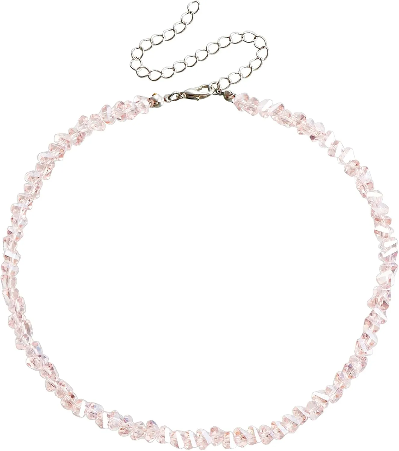 Crystal Beaded Necklaces for Women, Colorful Crystal Beaded Choker Necklaces Bohemian Beach Surfer Crystal Beaded Necklaces Summer Jewelry for Women