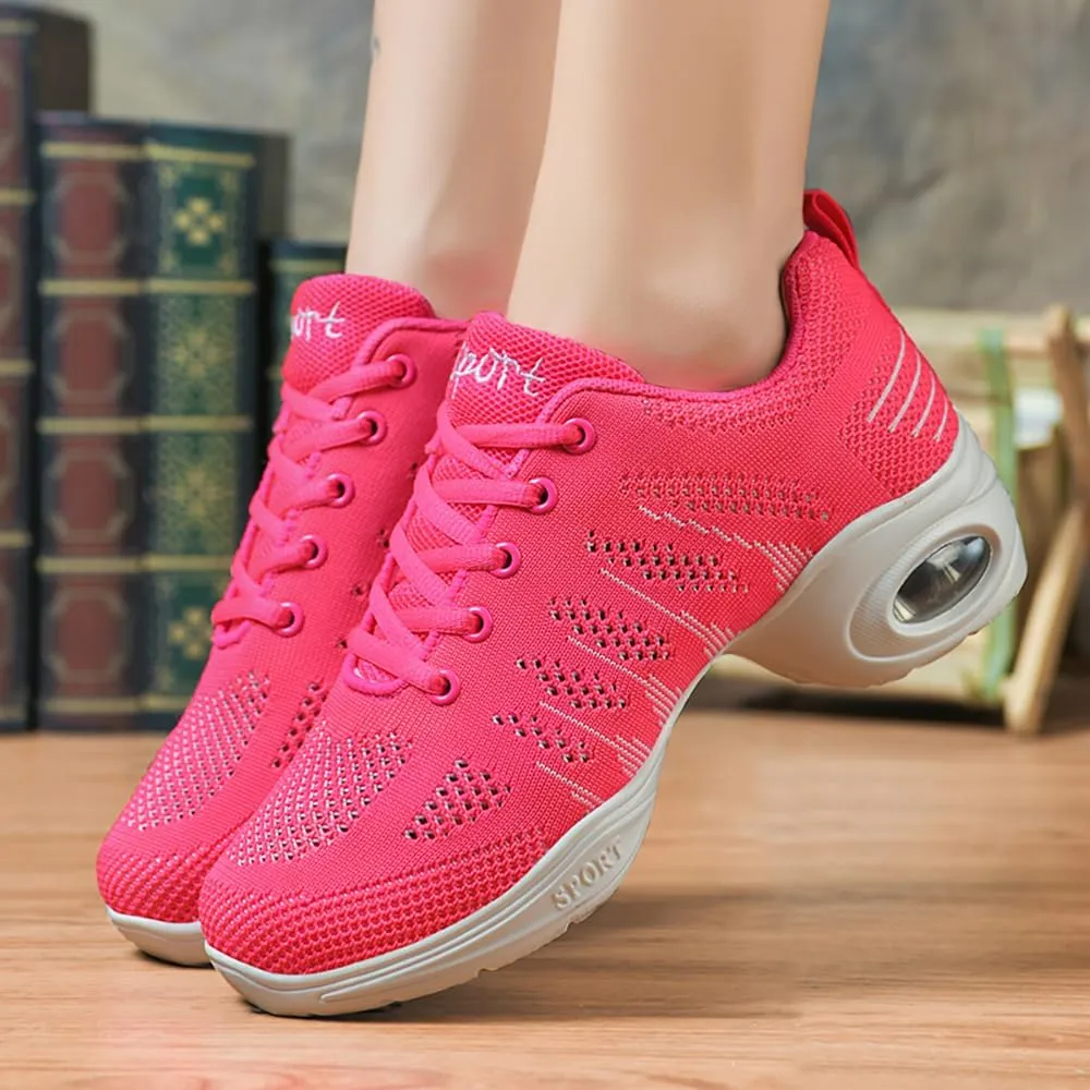 Cushion Lady Girls Modern Breathable Air Cushion Split Sole Athletic Walking Dance Shoes Lightweight Practice Professional Performance Dance Shoes