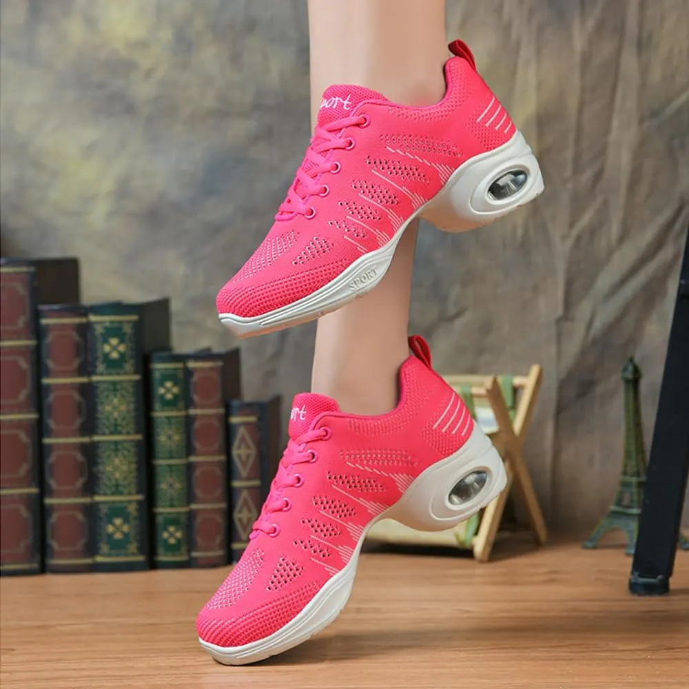 Cushion Lady Girls Modern Breathable Air Cushion Split Sole Athletic Walking Dance Shoes Lightweight Practice Professional Performance Dance Shoes