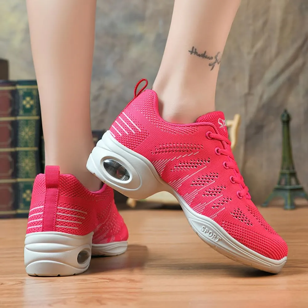 Cushion Lady Girls Modern Breathable Air Cushion Split Sole Athletic Walking Dance Shoes Lightweight Practice Professional Performance Dance Shoes