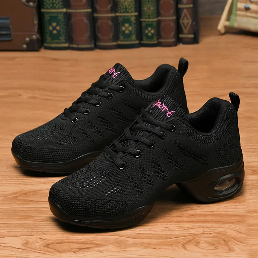 Cushion Lady Girls Modern Breathable Air Cushion Split Sole Athletic Walking Dance Shoes Lightweight Practice Professional Performance Dance Shoes
