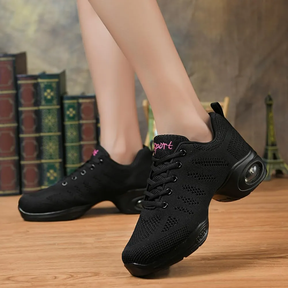 Cushion Lady Girls Modern Breathable Air Cushion Split Sole Athletic Walking Dance Shoes Lightweight Practice Professional Performance Dance Shoes
