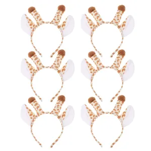 Cute Giraffe Headband, 6pcs Plush Animal Headbands Cartoon Party Hair Hoops Animal Ears Head Hoop Giraffe Costume Accessories for Adult Kids Halloween Christmas Festival Theme Party Photo Pro