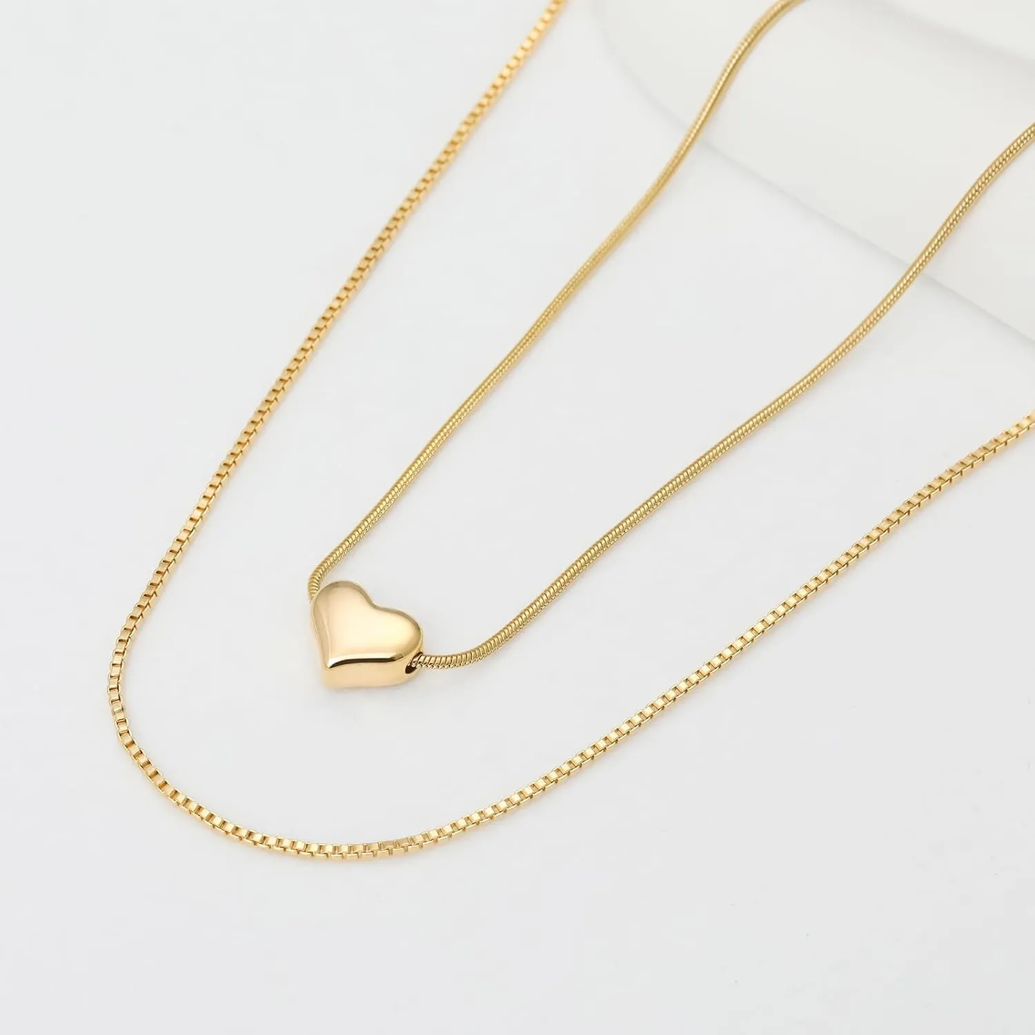 Dainty Charm Initial Necklaces Adjustable 14k Real Gold Plated Choker Necklaces