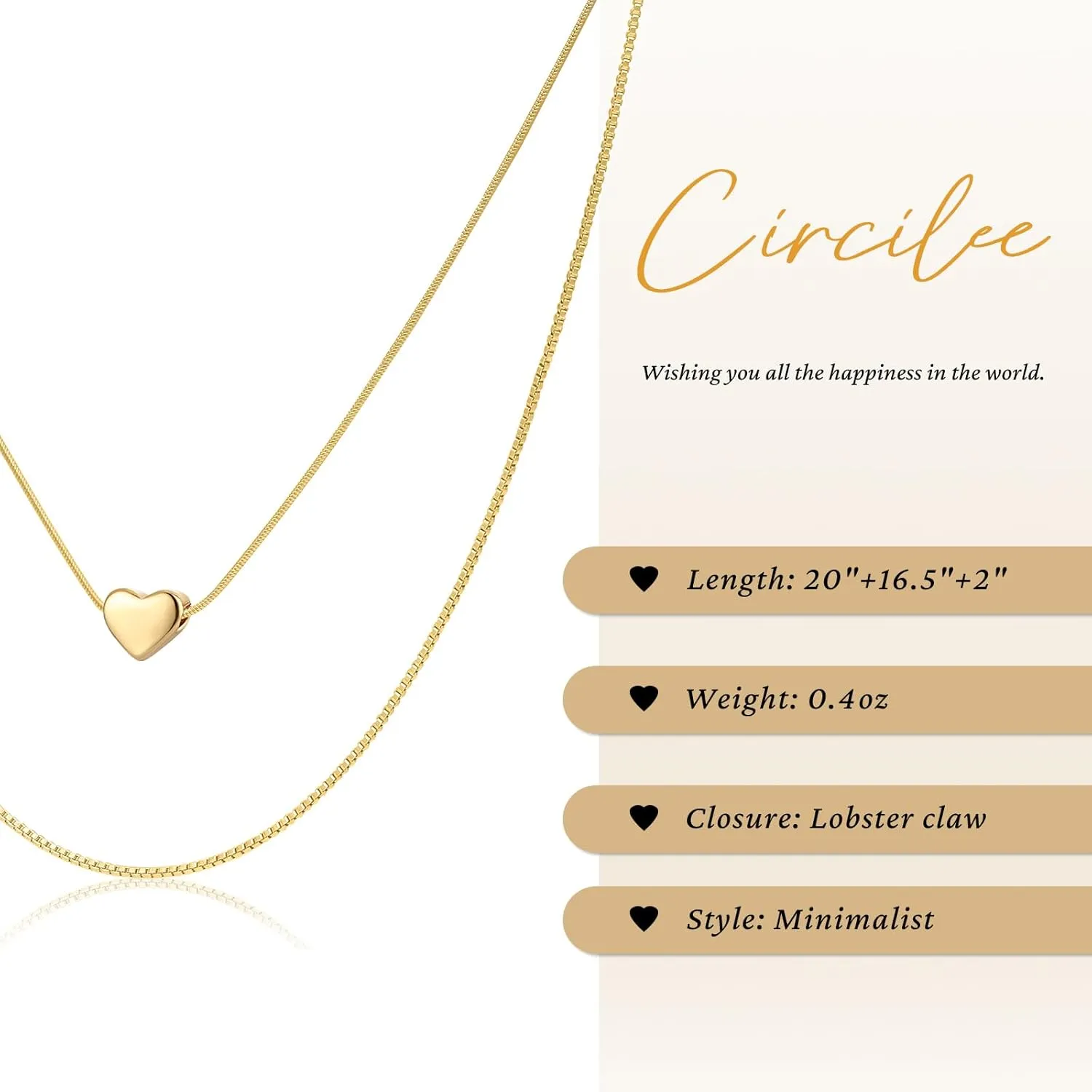 Dainty Charm Initial Necklaces Adjustable 14k Real Gold Plated Choker Necklaces