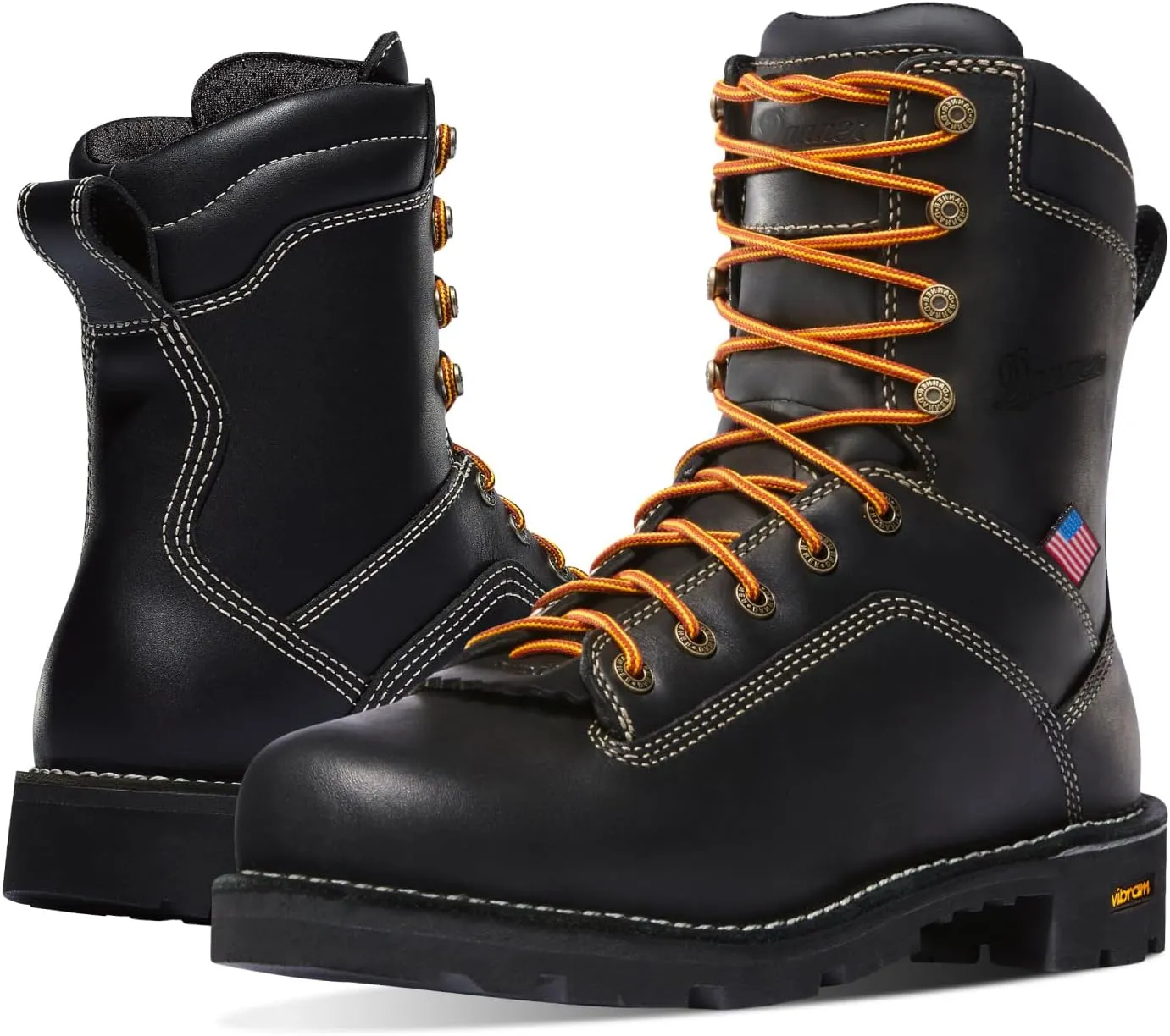 Danner 8 Quarry USA Waterproof Work Boots for Men - Full-Grain Leather with Gore-Tex, 3-Density Cushion Footbed & Traction Heel Outsole, EH Resistant