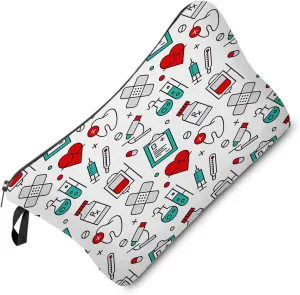 Dental Medical Assistant Cosmetic Bag Cute Small Makeup Bag Travel Toiletry Organizer Zipper Pouch Nurse Graduation Presents for Dentists Women Dental Nurse Practitioners