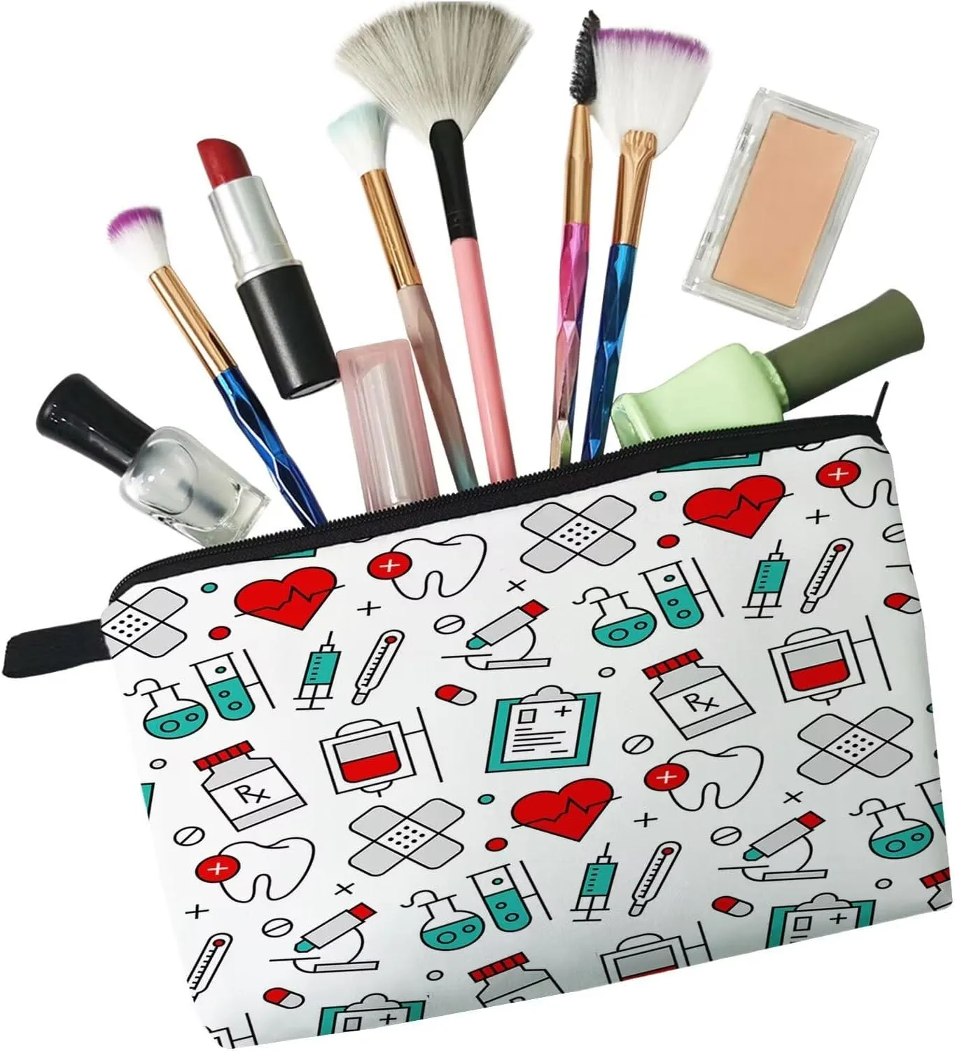 Dental Medical Assistant Cosmetic Bag Cute Small Makeup Bag Travel Toiletry Organizer Zipper Pouch Nurse Graduation Presents for Dentists Women Dental Nurse Practitioners