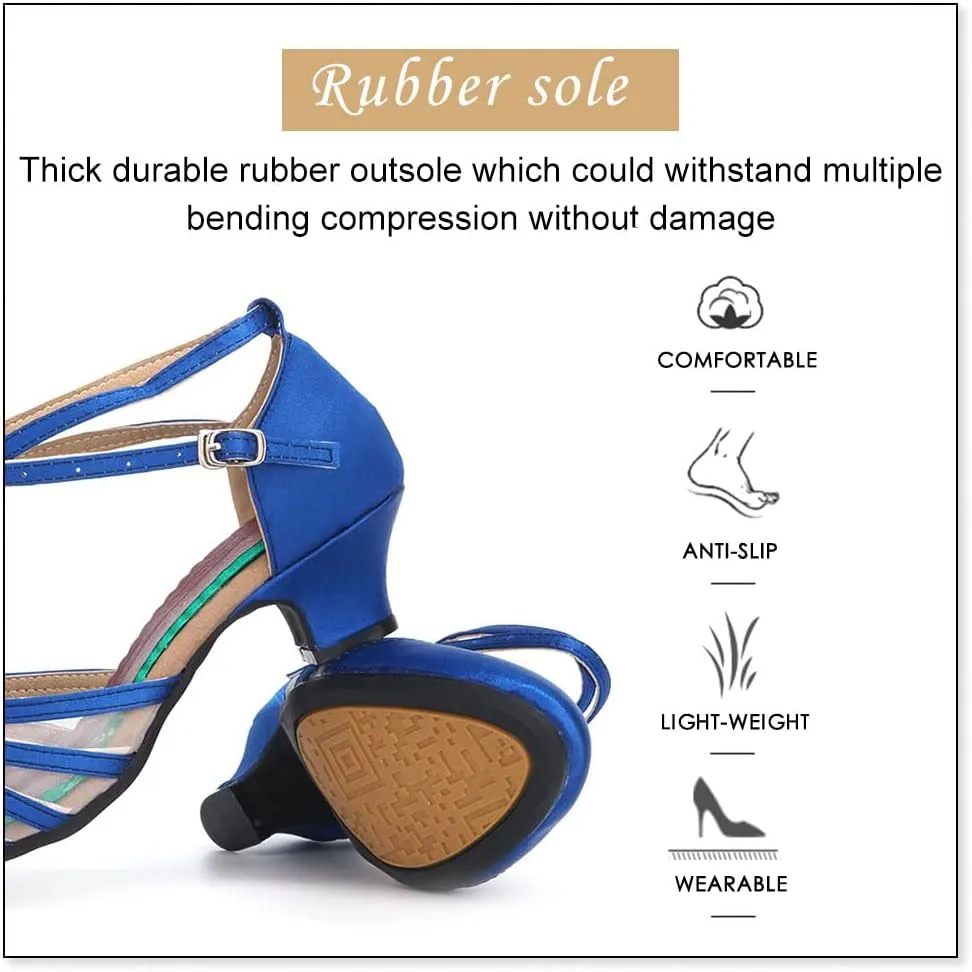 DKZSYIM Glitter Women Latin Dance Shoes Closed Toe Ballroom Salsa Tango Practice Performence Party Dancing Shoes,Model CMJ-512