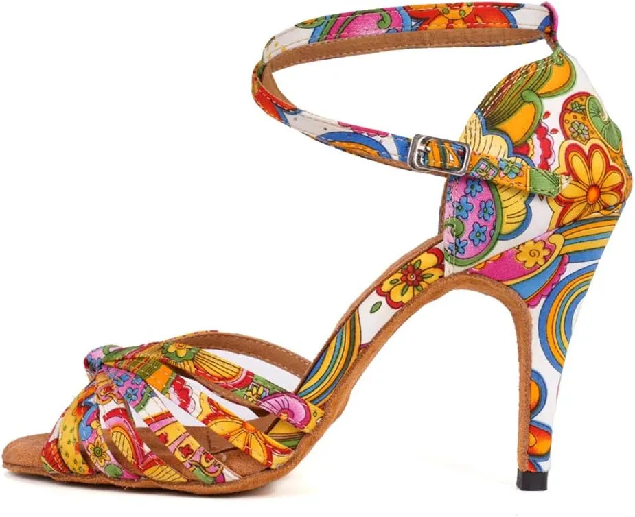 DKZSYIM Women's Professional Latin Dance Shoes Ballroom Wedding Performance Shoes,Model L354