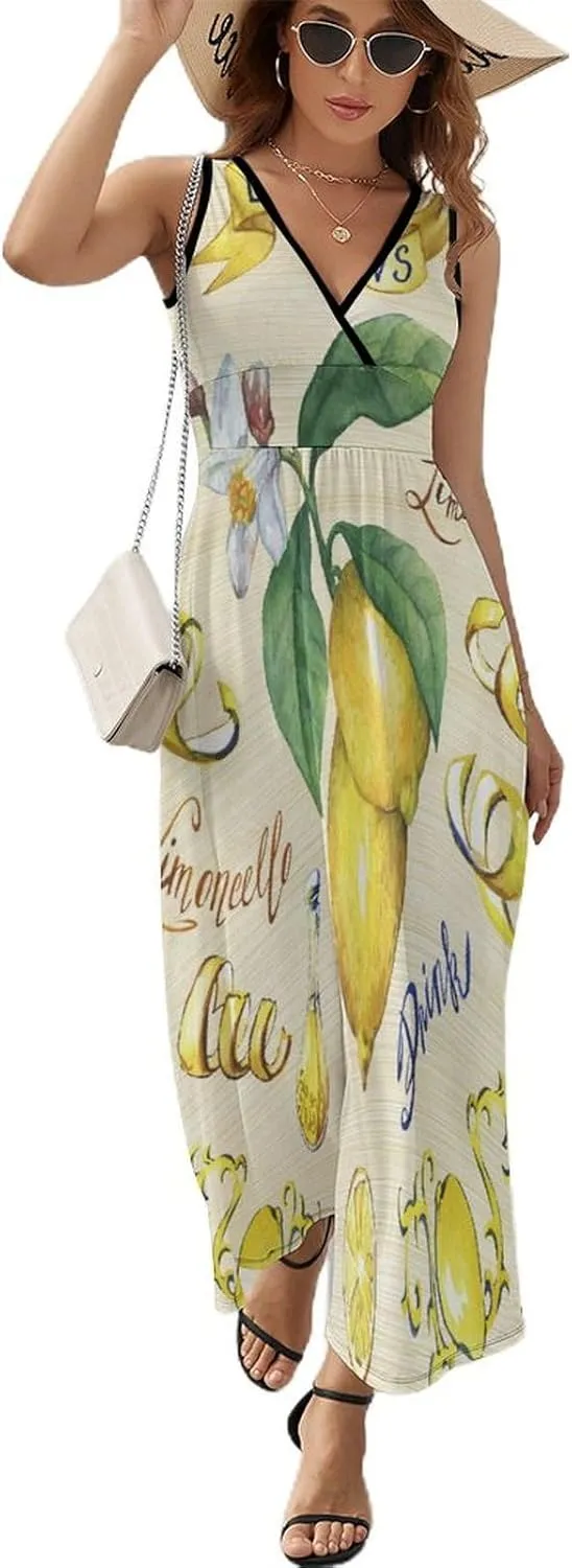 Donnapink Women Casual Sleeveless Dress, Summer Sundresses Skirt with Pockets(S-2XL)