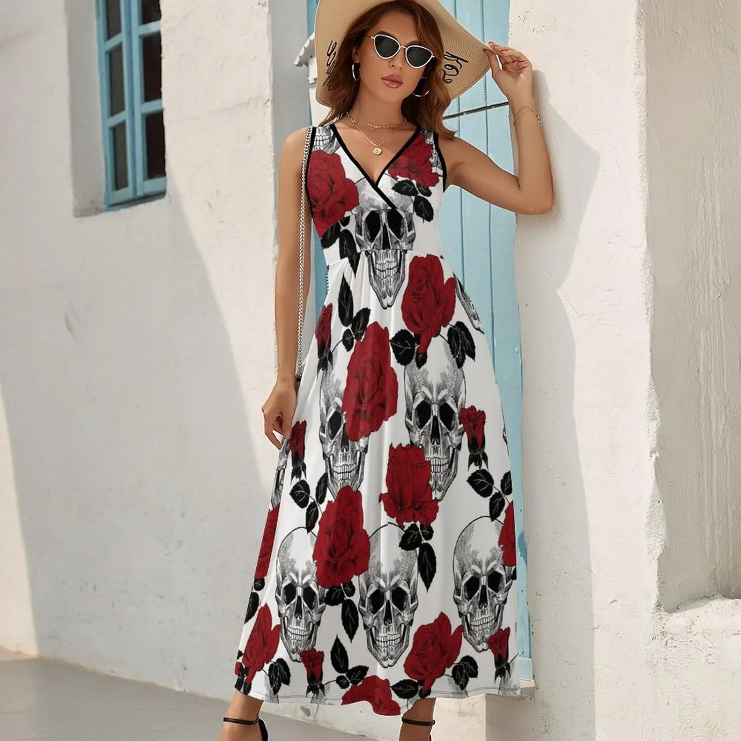 Donnapink Women Casual Sleeveless Dress, Summer Sundresses Skirt with Pockets(S-2XL)