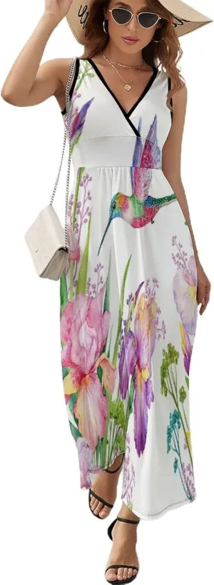 Donnapink Women Casual Sleeveless Dress, Summer Sundresses Skirt with Pockets(S-2XL)