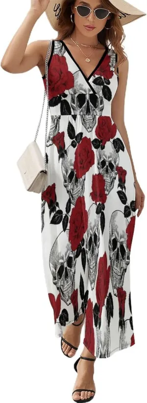 Donnapink Women Casual Sleeveless Dress, Summer Sundresses Skirt with Pockets(S-2XL)