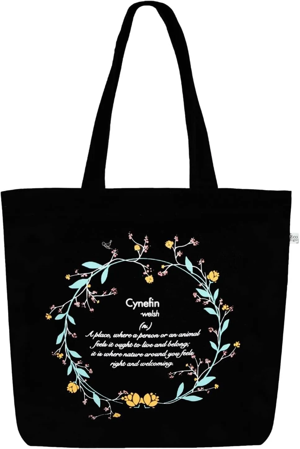 Ecoright Aesthetic Canvas Tote Bag for Women Large Zipper Tote Bags with Pocket, Womens Tote Bag for Yoga, Work, Beach