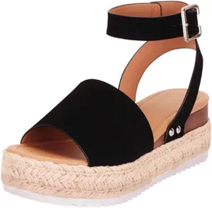 Eduavar Platform Sandals Women Dressy, Sandals for Women Dressy Summer Open Toe Sandals Comfortable Wedge Sandals Shoes