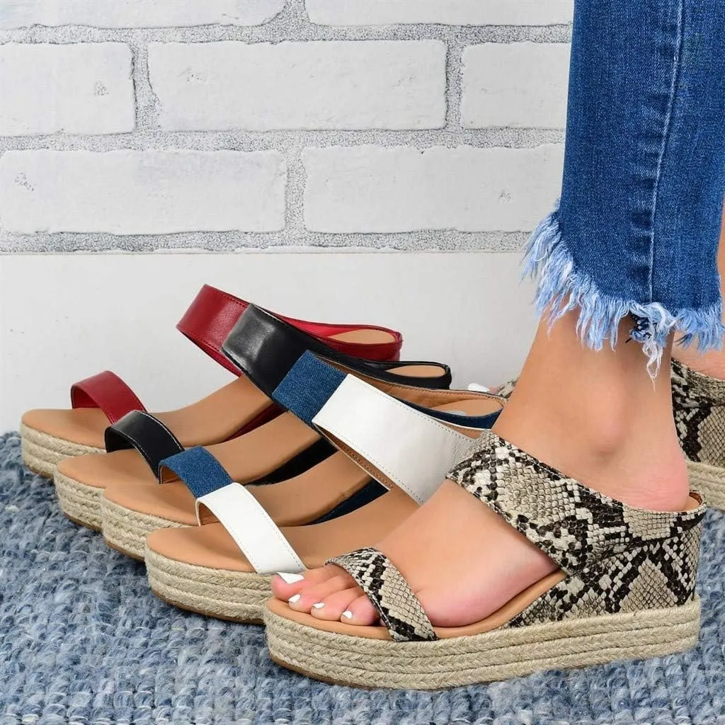 Eduavar Sandals for Women 2023, Orthopedic Sandals for Women Espadrille Wedge Platform Sandals Anti-Slip Sandals