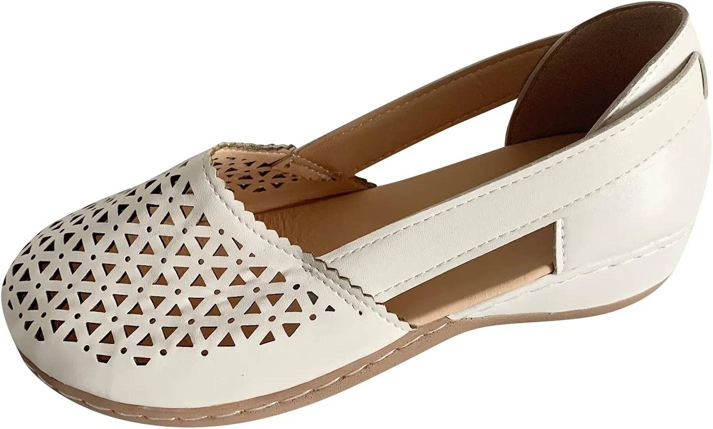 Eduavar Sandals for Women 2023, Summer Sandals for Women 2023 Mule Hollow Out Slip On Shoes Orthotic Wedge Sandals