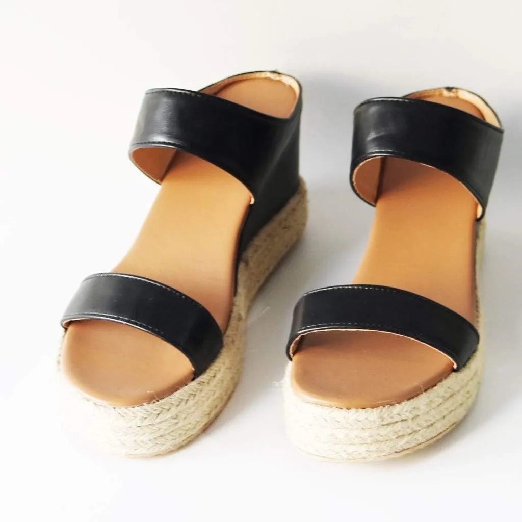 Eduavar Sandals for Women Dressy Summer, Platform Sandals Women Espadrille Wedge Sandals Summer Travel Sandals Slippers