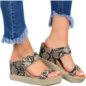 Eduavar Womens Wedge Sandals, Orthopedic Sandals for Women Espadrille Wedge Platform Sandals Anti-Slip Sandals